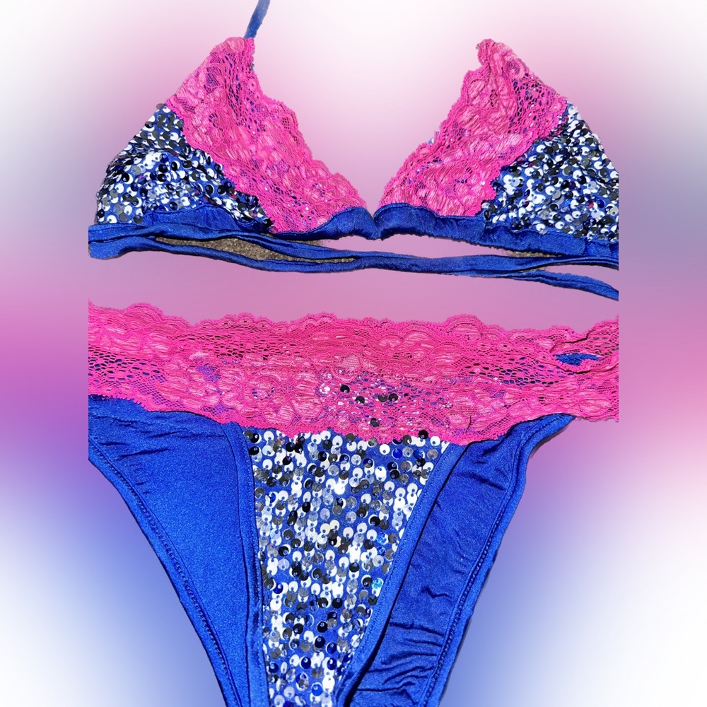 Beach Bunny Sequence Bikini Small - image 2